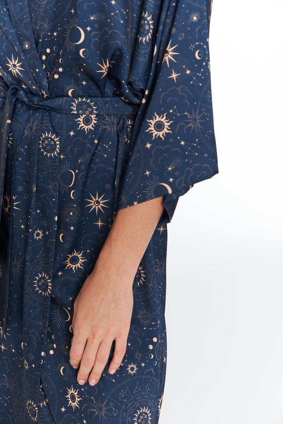 Шелковый халат-кимоно с созвездиями