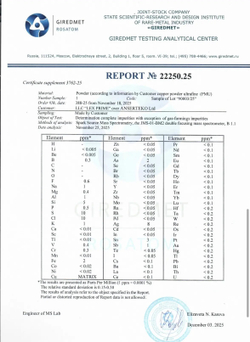 Порошок меди ультрадисперсной (ПМУ) 99.9999%