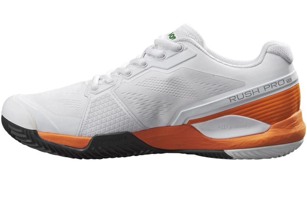 Женские Кроссовки теннисные Wilson Rush Pro 3.5 Paris W - white/orange tiger/black