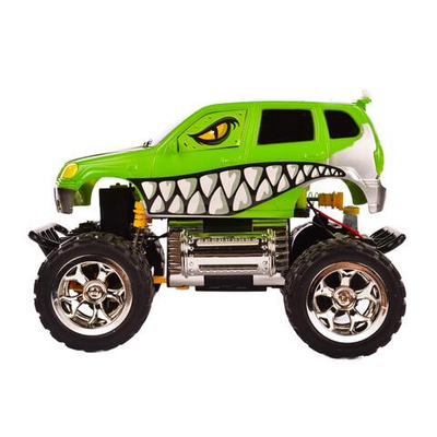Джип на Р/У Монстр трак Динозавр, аккум., зелен коробка