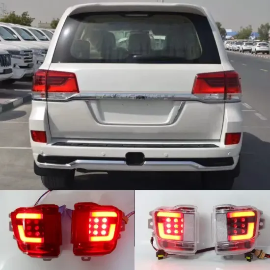 Светодиодные вставки в задний бампер Тойота Ленд Крузер LC200 FJ200 2016-2017 V1 type
