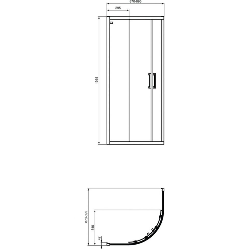 Душевое ограждение 90х90 см Ideal Standard CONNECT 2 Corner Quadrant K9251V3