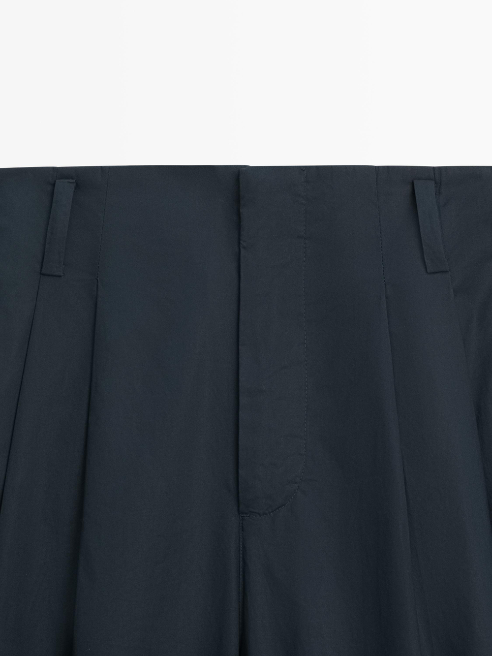 Massimo Dutti Хлопковые брюки широкого кроя, облегающие талию, темно-синий