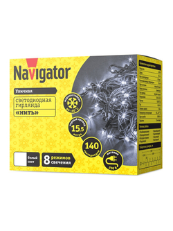 Гирлянда светодиодная 61 828 NGF-S01-140CW-10-15.5m-230-C8-BL-IP44 Navigator 61828