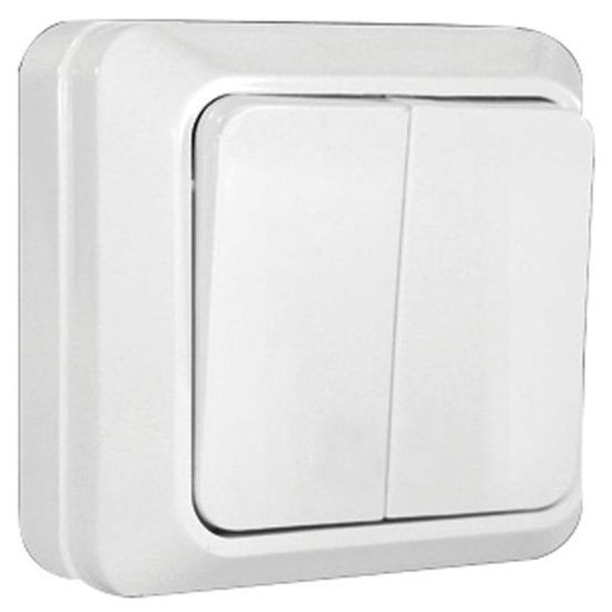 Выключатель UNIVersal Олимп 2-кл. о/п бел. 10А 250В