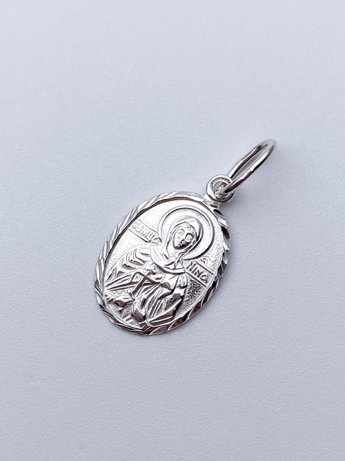 Образок из серебра/Без покрытия/С подвижным ухом/Нина