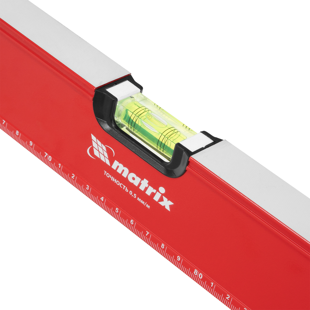 Уровень алюминиевый, фрезерованный, 3 глазка, рукоятки, 1500 мм Matrix