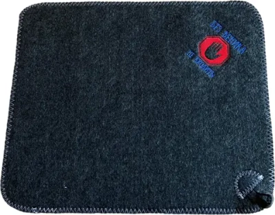 Коврик серый с вышивкой «Без веника не входить» (без упаковки) 38*48см