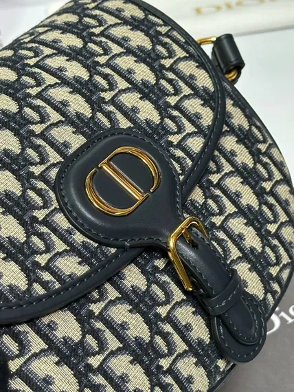 Сумка Dior Bobby синий жаккард Oblique