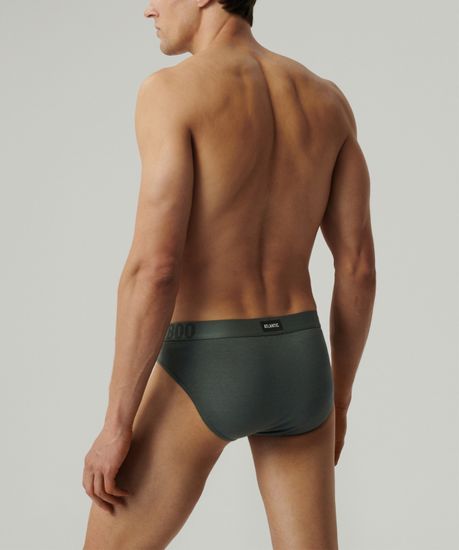 Мужские трусы (3шт) слипы спорт Atlantic 3MP-199, бамбук, светлый хаки + черный + бежевый