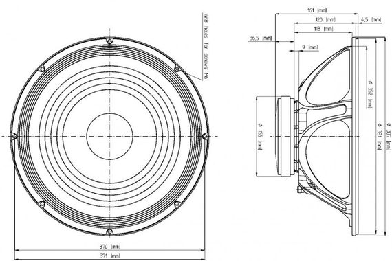 EighteenSound 15W500/8 динамик, диаметр 15 дюймов, 350Вт