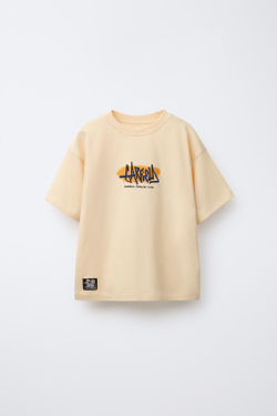 ZARA ФУТБОЛКА С ПРИНТОМ GARFIELD © PAWS INC, МАНДАРИНОВЫЙ