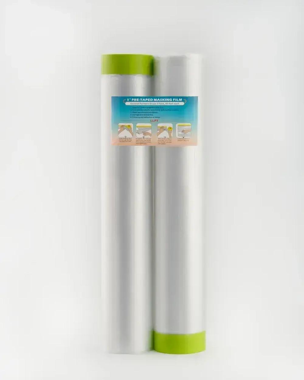 Пленка укрывная для ремонта с клейкой лентой LLP International Group, пленка 2,7х20 м, 2 рулона / защитная