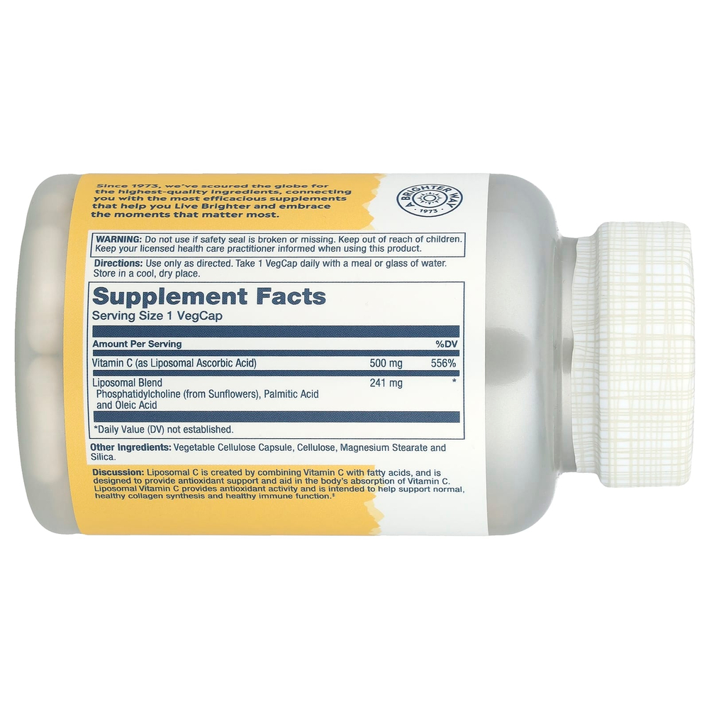 Solaray, липосомальный витамин C, для улучшенного усвоения,100 капсул VegCap