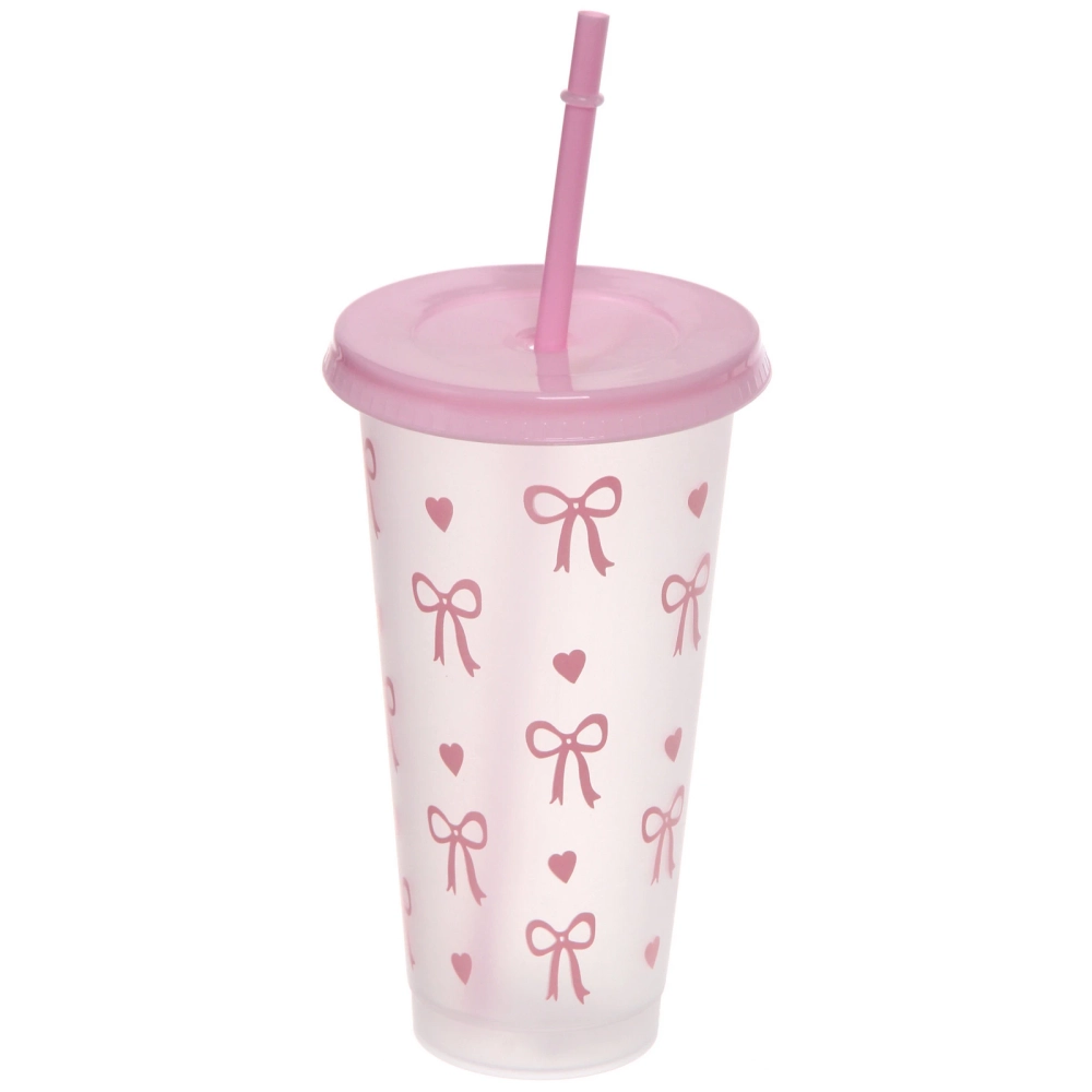 Стакан пластиковый 700мл «Девичья мечта» с трубочкой