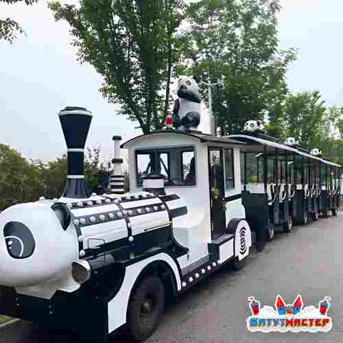 Детский безрельсовый аттракцион «В гостях у Панды», 3 вагона, 10 мест, с музыкой