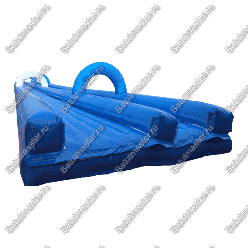 Водная горка с надувным дном, на подкачке ТУРБО "Река", 50*6*2 м