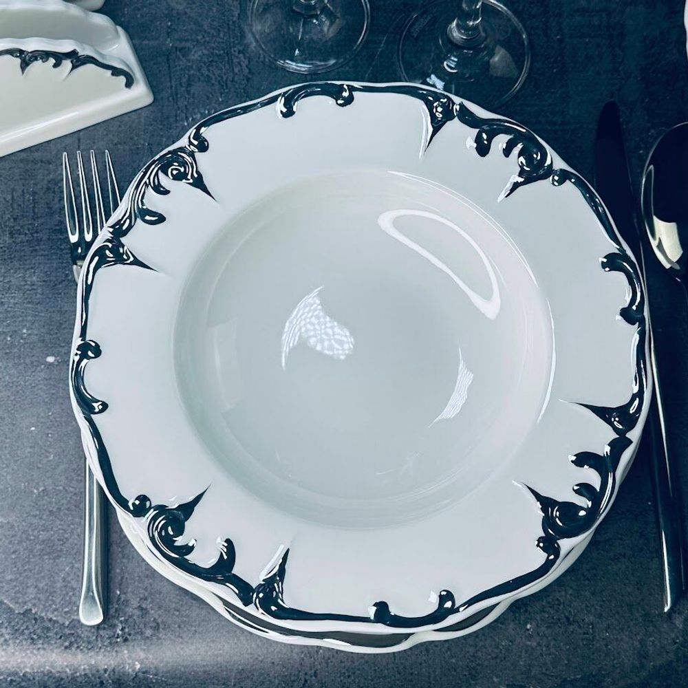 Lenardi 666-385 Набор из 6 глубоких тарелок 22см ARGENTO в под.уп.(х4)Фарфор