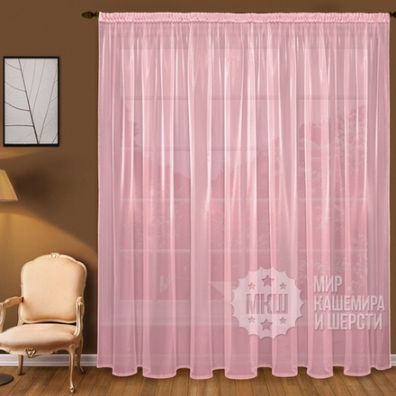 Готовая тюль вуаль: Юнис (арт. А30-101-9)  -   300х270 см. - розовая