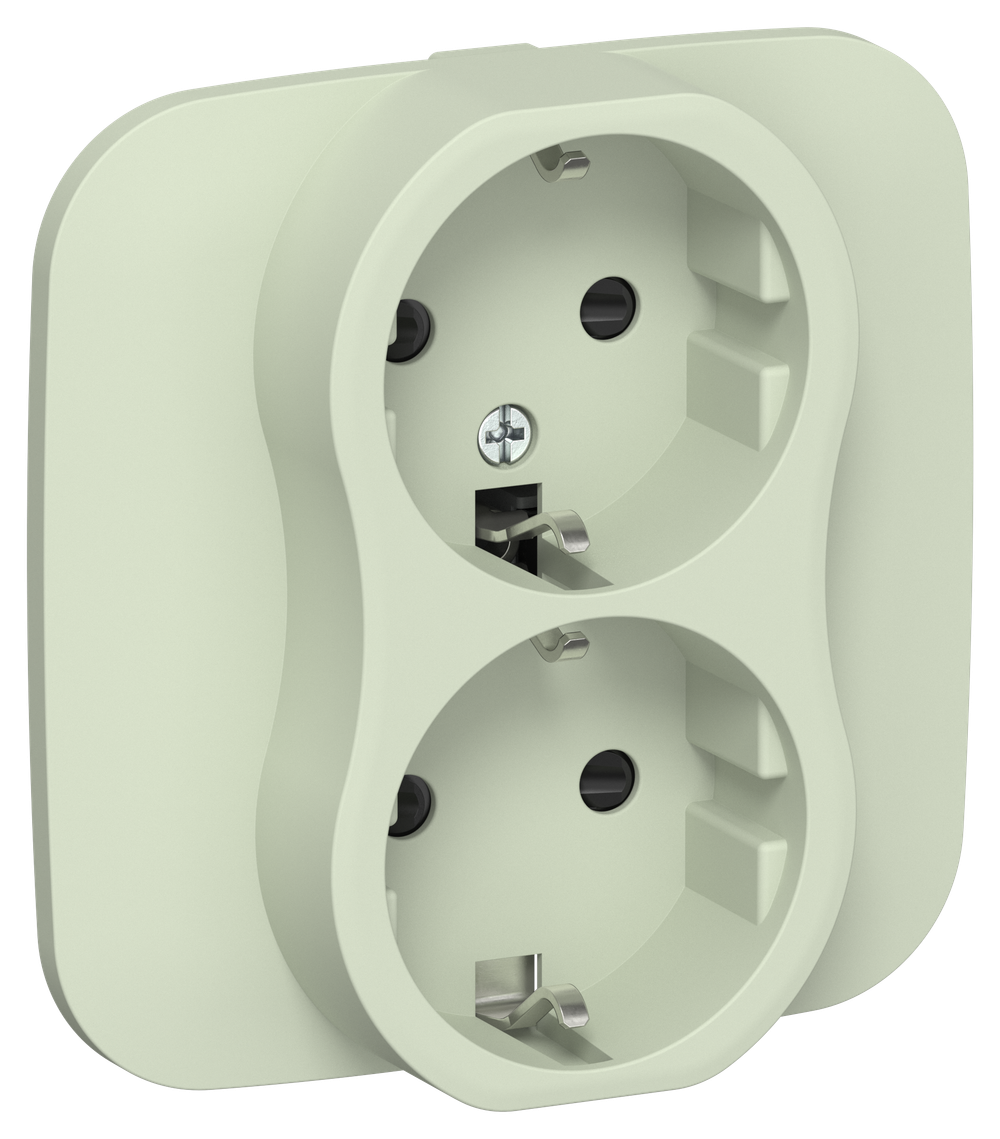 FLITE Розетка 2-местная с заземлением с защитными шторками безвинтовое крепление 16А РСш12-1-А-ФлП панг IEK