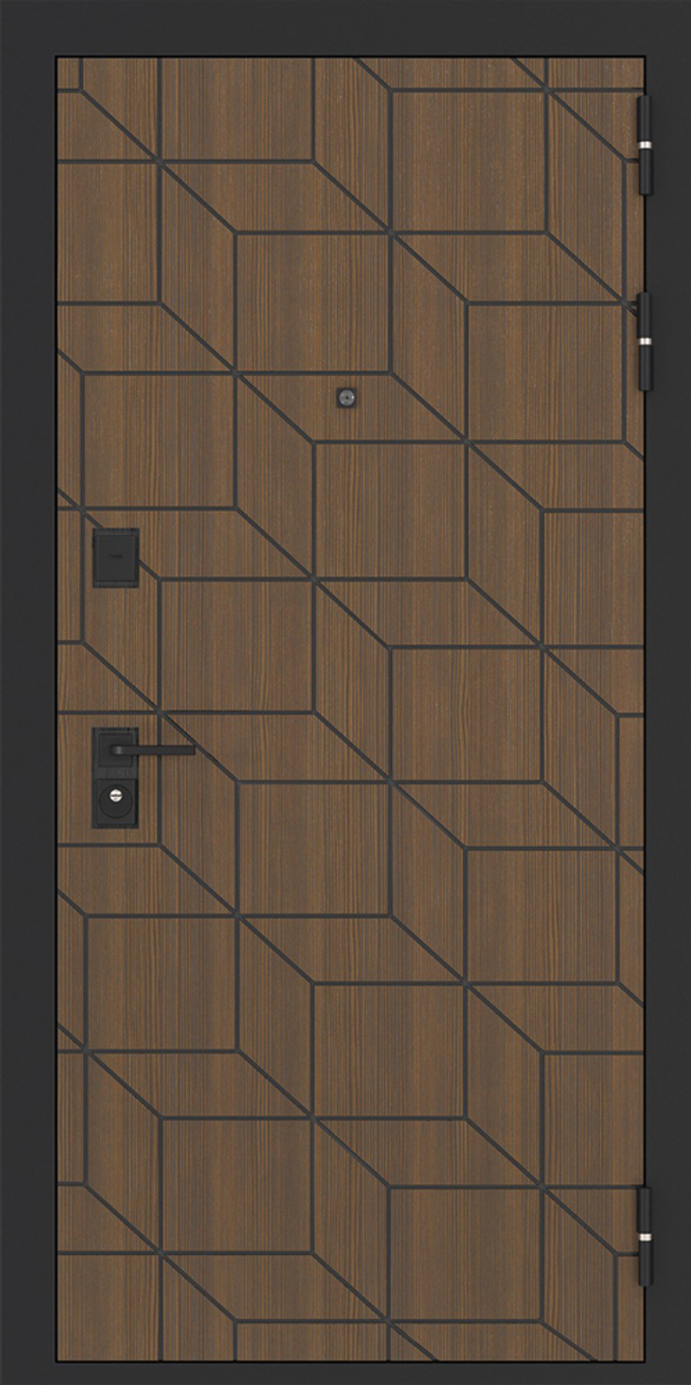 Дверь Входная Бункер BN-03 Зеркало Белый софт, фацет с багетом 16мм