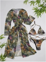 Купальник раздельный бикини с накидкой завязки