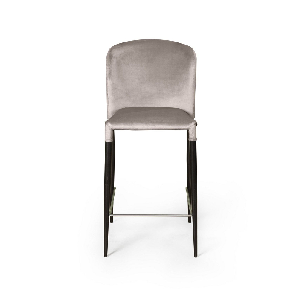 Стул полубарный Albert, бархат пепельно-бежевый 25 /опора конус