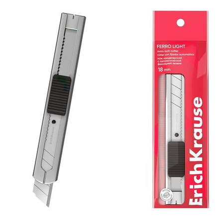 Нож канцелярский ЕК Ferro Light металл, 18 мм, блистер