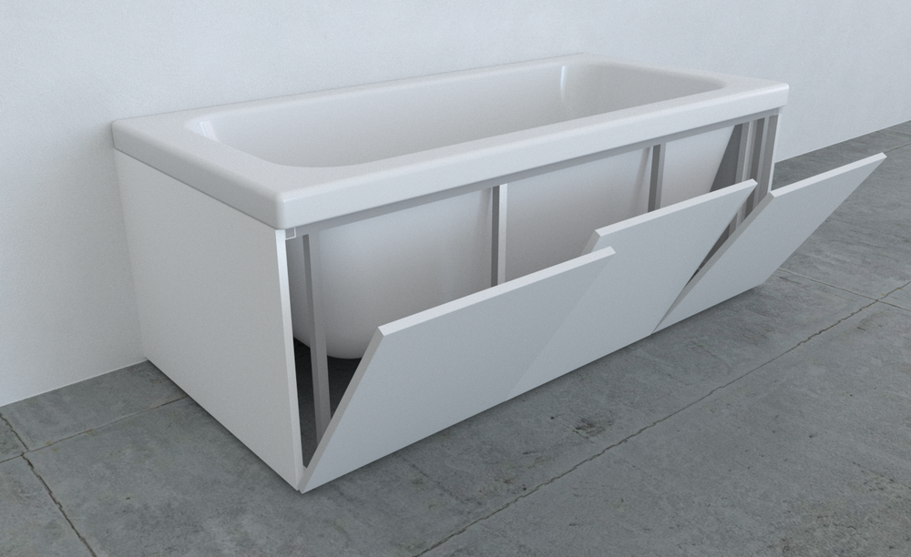 Экран под ванну откидной TR-6-204 бланш матовый soft touch