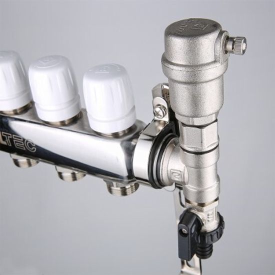 Коллекторный блок Valtec 1"х3/4" 7 выходов (нерж. сталь) VTc.588.EMNX.0607