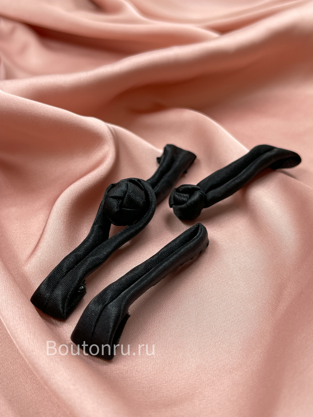 Застежка клевант узел черная (китайская пуговица)