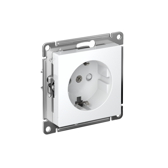 Розетка AtlasDesign 16А с заземл. защ. шторки быстрозажим. клем. механизм бел. SE ATN000145S