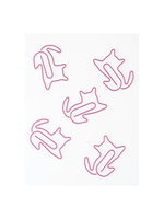 Скрепки фигурные кошка L45 мм 12 шт., пластик. коробка, розовые Глобус