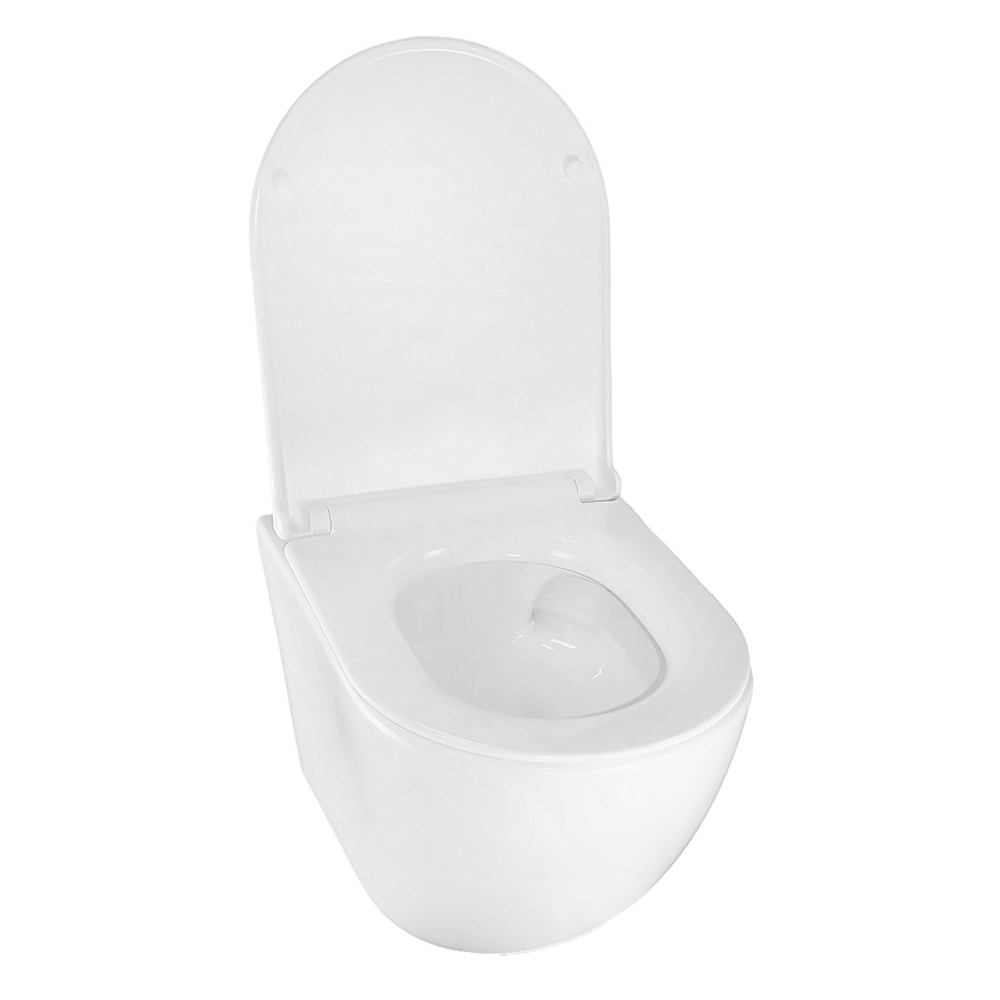 Унитаз подвесной Azario BONELLE 345х490х350 безободковый, смыв "Торнадо", с быстросъемным сиденьем микролифт (AZ-2801E)