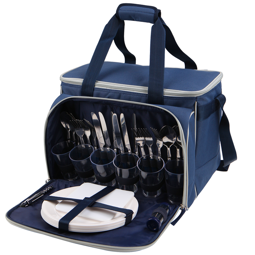 Термосумка с набором для пикника Арктика 6 перс. (22 л.), синяя