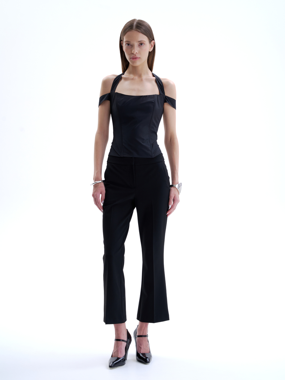 Корсет со спущенными бретелями из тафты