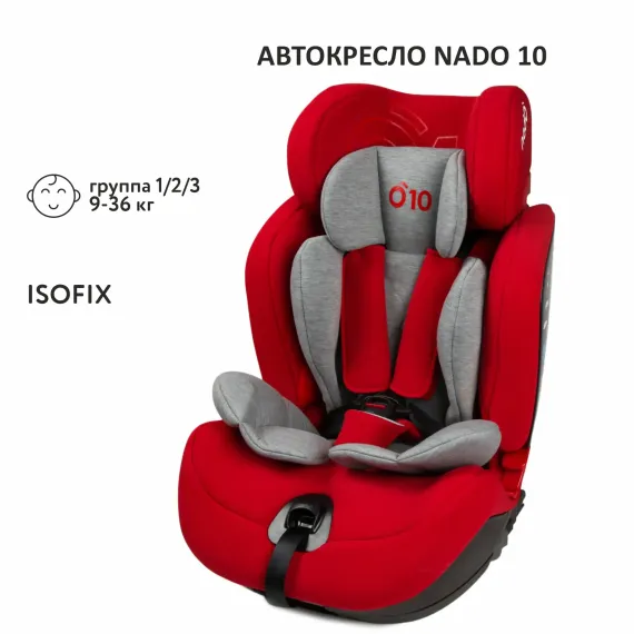 Автокресло nado Garnet red Isofix 1/2/3 (9-36 кг)