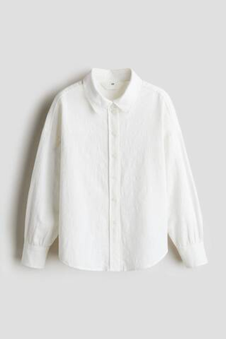 H&M Хлопковая рубашка, белый