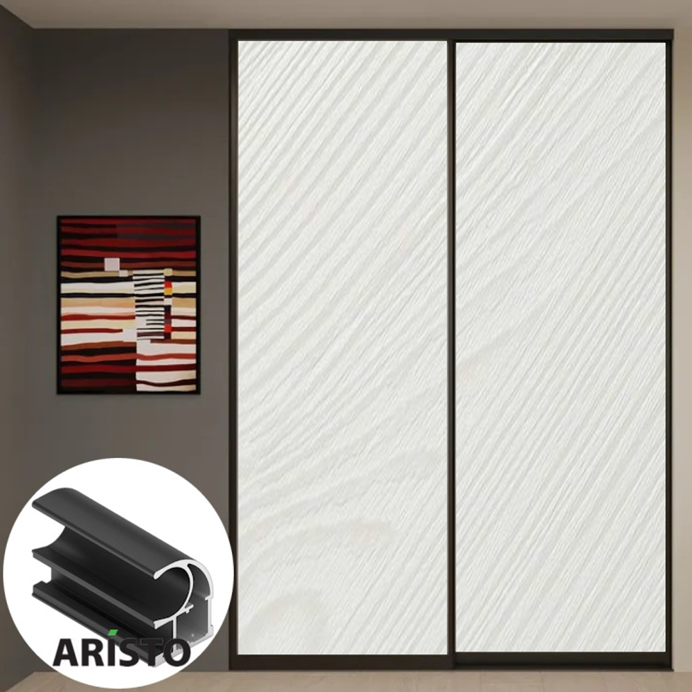 Дверь-купе ARISTO С, ЛДСП EGGER, профиль черный велюр (18 цветов)