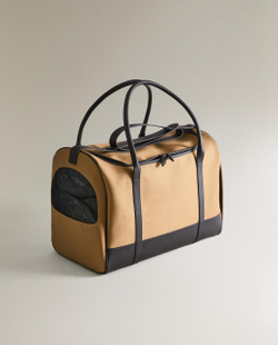 Переноска для животных Zara Home, из хлопка с отделкой натуральной кожей, 30 45 25 см