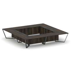 Steel Meet Стол переговорный квадратный KMK-PR.B.SP-20K2 Дуб Мали/Графит Глянец/Металл Антрацит 4000