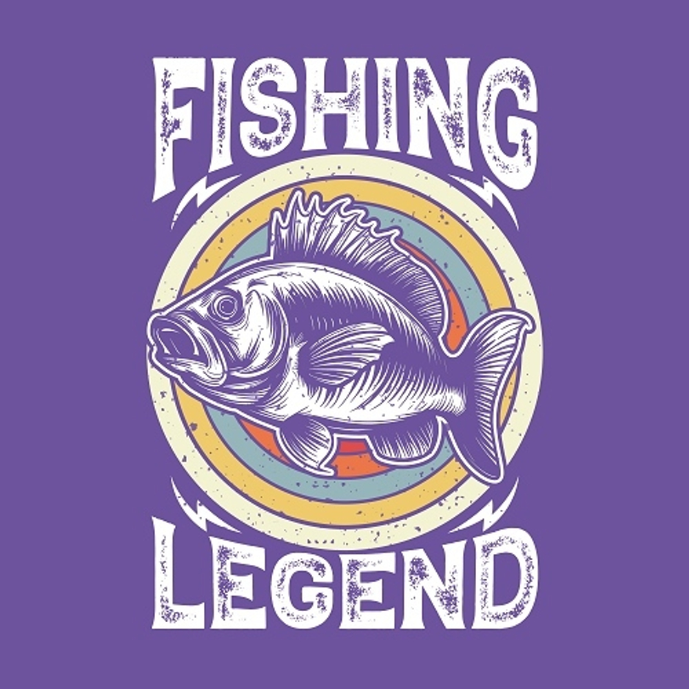 принт рыбака Fishing Legend фиолетовый