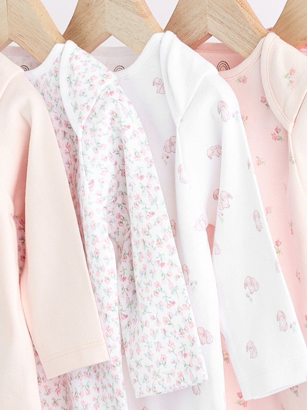 Боди с длинным рукавом для малышей Next K79-553, 5 шт., Белый, Розовый