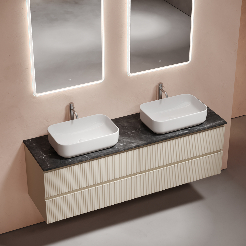 Тумба подвесная Sancos Snob T Beige Soft 790х445х500, под столешницу 1600 с отверстием под смеситель, цвет Black Sky, арт.SNT80CE