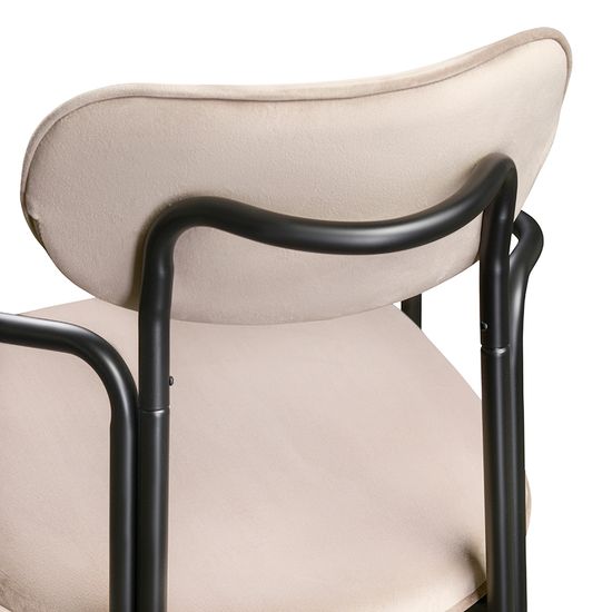 Стул ror, round, велюр, черный/бежевый