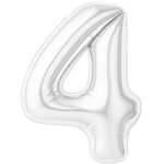Шар фольгированный Цифра 4 101 см (Белый)