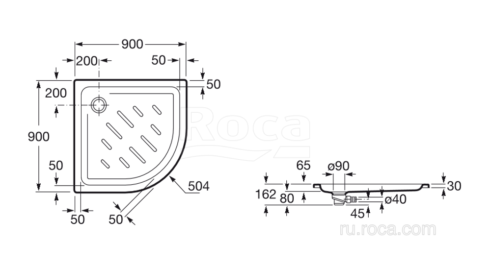 Душевой поддон Roca Easy 900х900 белый 276085000