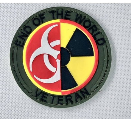 Шеврон End of the world veteran. PVC Олива