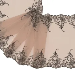 Вышивка на сетке эластичная загар/черная 31 см