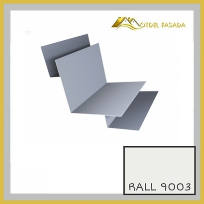 Угол внутренний (вид 2) сложный RALL 9003-Сигнальный белый 0,45мм 2м